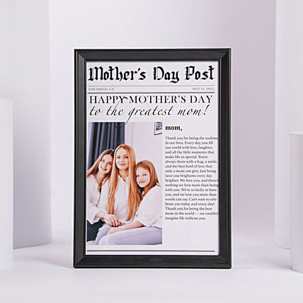 Personalised Mothers Day Newspaper Photo Frame: Personalised Mother's Day Gifts