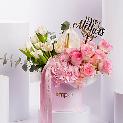Luxury Pink And White Flower Box: Mother's Day Flowers