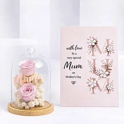 ورد دائم مع فريم هدية تذكارية للأم: باقات ورد و هدايا مخصصة اونلاين 