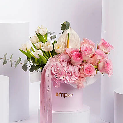 Luxury Pink And White Flower Box: Mother's Day Flowers