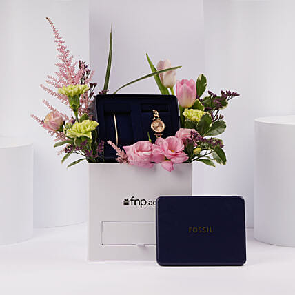 Fossil Gold Tone Watch And Bracelet Gift Set for Her: Fossil Watches