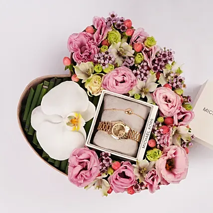 Michael Kors Watch And Jewel Heart Gift Box for Her: Michael Kors Watches