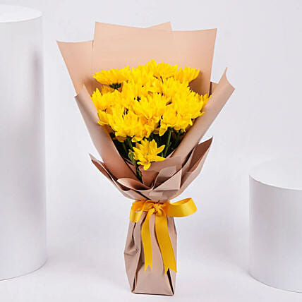 Yellow Chrysanthemum Bouquet: Birthday Flowers to Dubai
