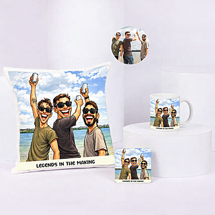 Legends in the Making Cushion Mug Set: Personalised Cushions