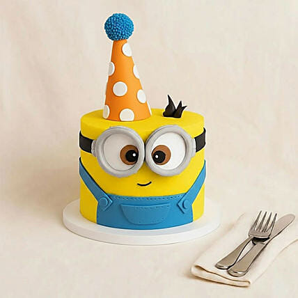 Minion Theme Chocolate Fudge Cake 2 KG: 