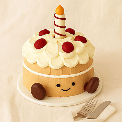 Amuseable Brown Birthday Fudge Cake 1 KG: 
