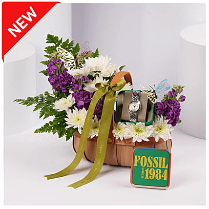 Fossil Watch Gift Basket for Her: Fossil Watches