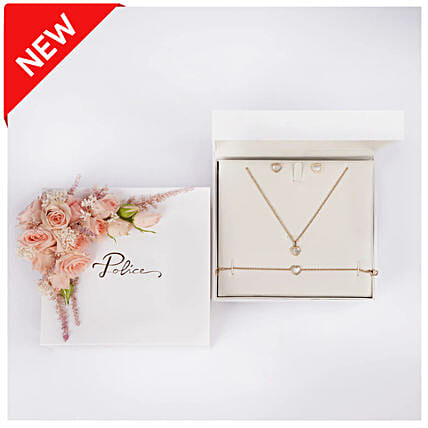 Police Gold Plated MOP Jewelry Gift set for Her: اكسسوارات بوليس