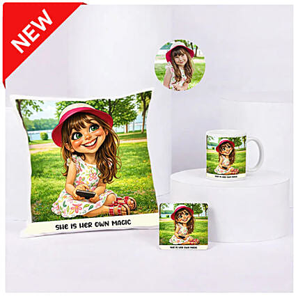 She Is Her Own Magic Cushion Mug Set: Personalised Combos For Birthday