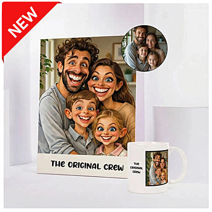 The Original Crew Caricature and Mug Set: Personalised Gifts
