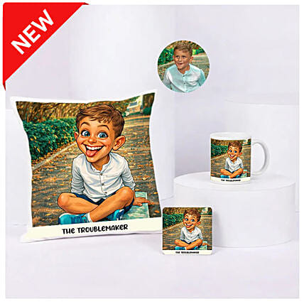 The Troublemaker Cushion Mug Set: 