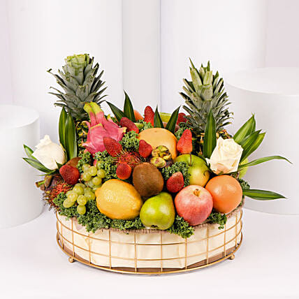 Exotic Fruits Basket Small: Fruits Arrangement