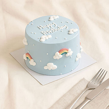 Rainbow Cloud Chocolate Fudge Cake 1 KG: Birthday Cakes