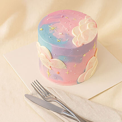 Rainbow Clouds Red Velvet Cake 1 KG: Fondant Cakes