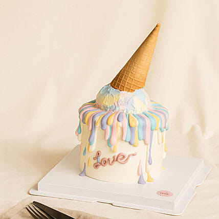 Ice Cream Theme Chocolate Fudge Cake 1 KG: Unicorn Cakes