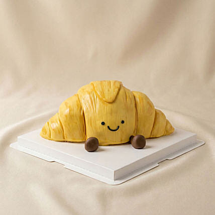 Jelly Cat Croissant Theme Fudge Cake 1 KG: 