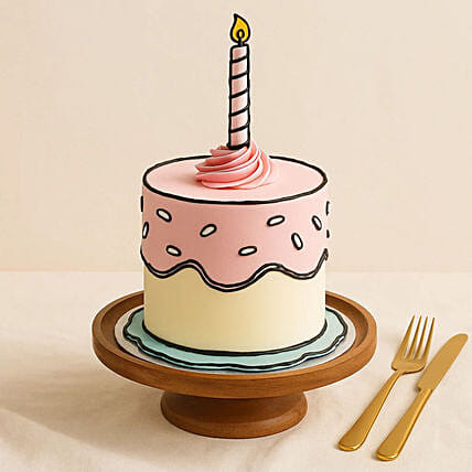 Birthday Celebration 2D Cake: 