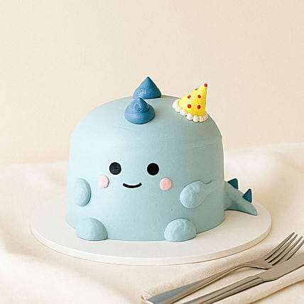 Blue Dino Celebration Fudge Cake 2 KG: Dinosaur Cakes