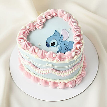 Lilo and Stitch Heart Shaped Chocolate Cake 1 KG: 