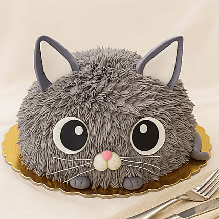 Cute Cat Red Velvet Cake 1.5 KG: 