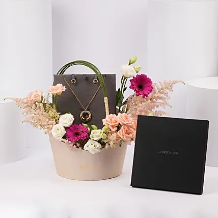 Cerruti 1881 Statment Gold Plated Jewel Set Basket for Her: Branded Gifts
