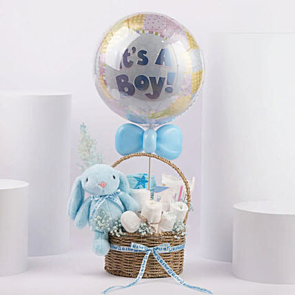 Welcome Baby Boy Gift Basket: New Born Gifts