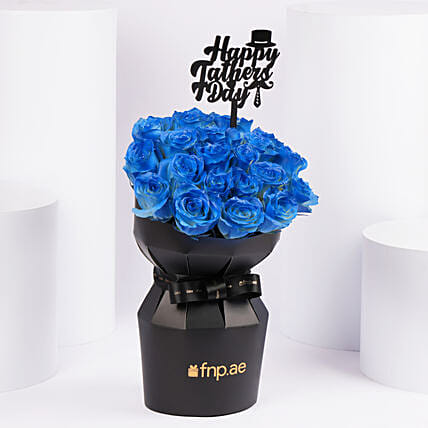 Fathers Day Blue Luxe Roses: Father's Day Flowers
