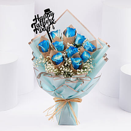 Fathers Day Blue Royale Bouquet: Father's Day Gifts 