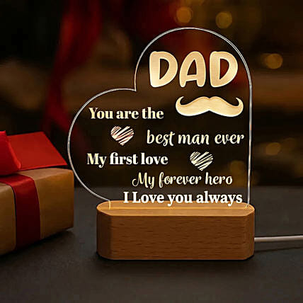 Light Up Dad's World LED Lamp: Personalised Gifts