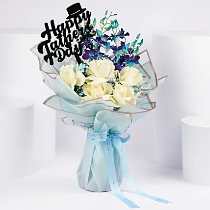 Dads Blue Elegance Bouquet: Father's Day Gifts 