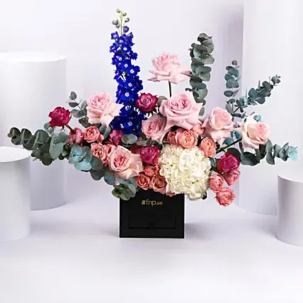 Blush Elegance Floral Box: Flower Box Bouquet