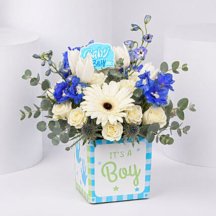 It's A Boy Flower Vase: Flower Arrangements