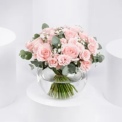 Peach Roses Table Centerpiece Flowers: Table Centerpieces