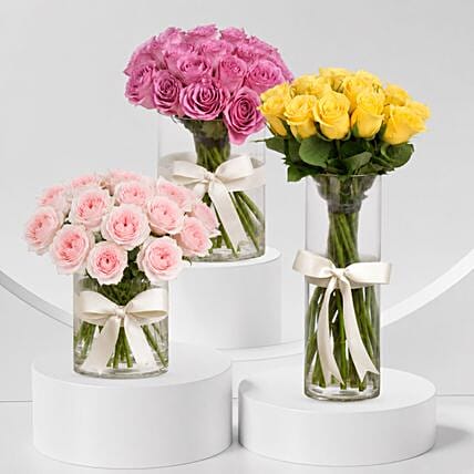 Roses Beauty Trio: Table Centerpieces