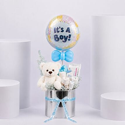 Welcome Baby Boy Gift Basket: New Born Baby Gifts