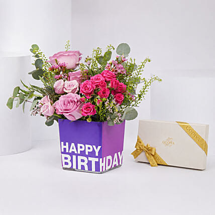Vibrant Flowers and Godiva Chocolates For Birthday: Dark Chocolates
