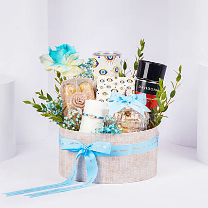 Evil Eye Rakhi Luxury Perfume Hamper: Raksha Bandhan Gift Hampers
