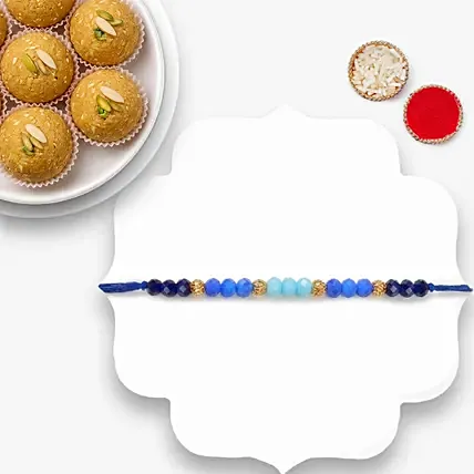 Sneh Ethnic Beads Rakhi With Besan Laddoo: Rakhi with Sweets