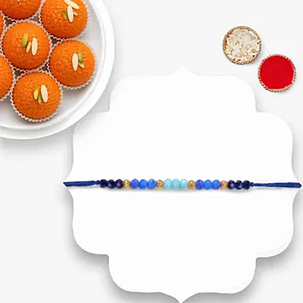 Sneh Ethnic Beads Rakhi With Motichoor Laddoo: Rakhi with Sweets