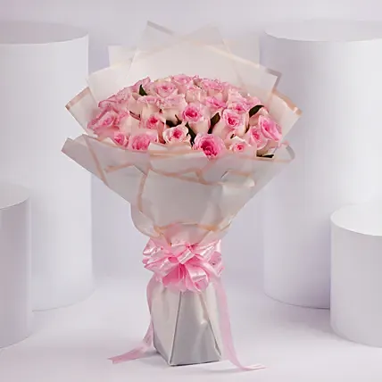 35 Dual Shade Pink Roses Bouquet: Pink Rose Bouquets