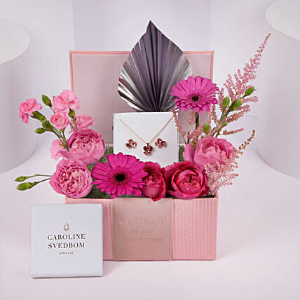 Caroline Svedbom Swarovski Crystals Dark Rose Jewllery Set: Caroline Svedbom Jewelry
