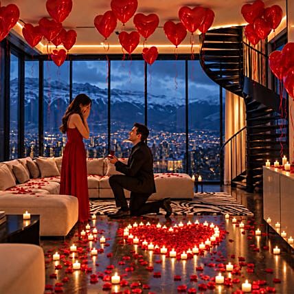 Romantic Decor Of Balloons and Candles: Party Decoration Services