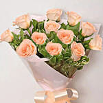 12 peach roses charming bouquet