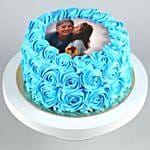 Blue Roses Photo Chocolate Cake 1 kg