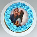 Blue Roses Photo Chocolate Cake 1 kg