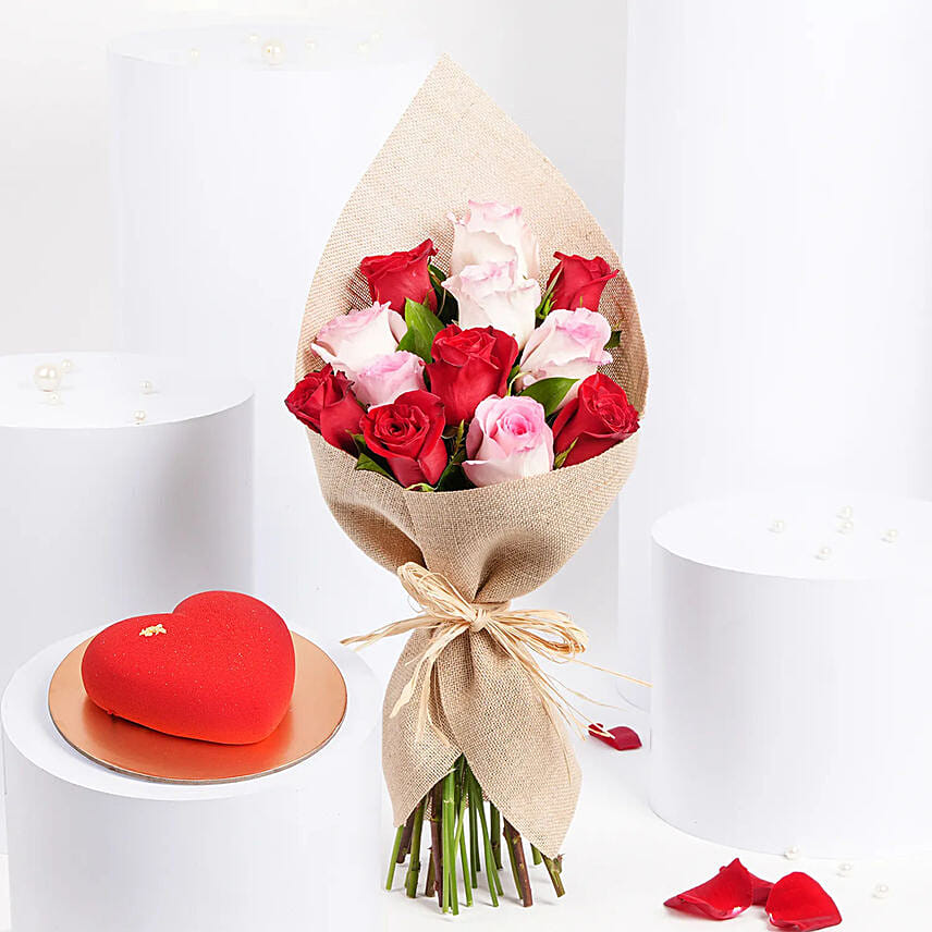 Warmth Bouquet With Cake: Send Gift Combos to Oman