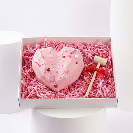 Pink Heart Valentine Cake: Send Cakes to Oman