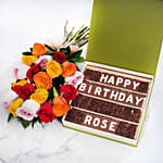 Multicolor Roses n Birthday Chocolates