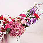 Pink Butterfly Floral Box Arrangement