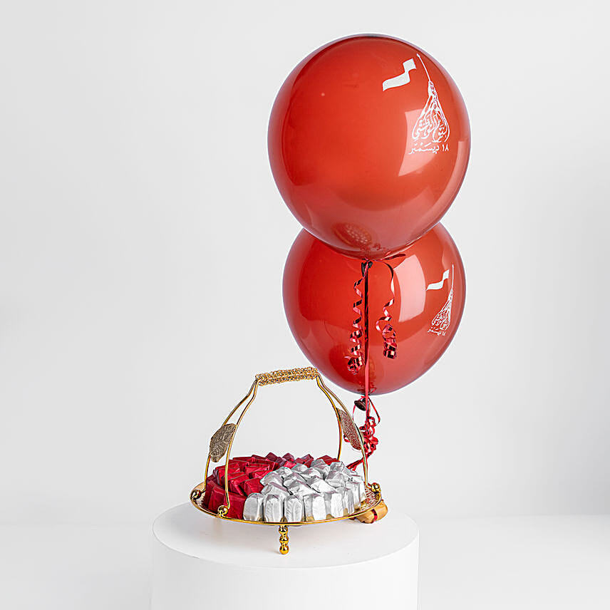 National Day Chocolate Tray with Balloons: 